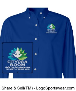 Cityoga Room Ladies Long Sleeve Oxford Shirt with Stain-Release Design Zoom